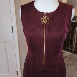 DKNY Plum Faux Suede Size 4 Dress